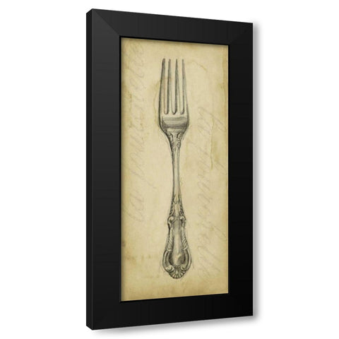 Antique Fork Black Modern Wood Framed Art Print by Harper, Ethan