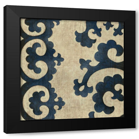 Indigo Suzani II Black Modern Wood Framed Art Print with Double Matting by Zarris, Chariklia