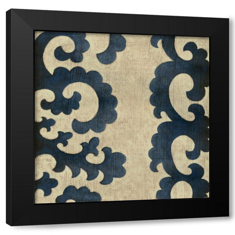 Indigo Suzani III Black Modern Wood Framed Art Print with Double Matting by Zarris, Chariklia