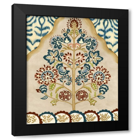 Tapestry Tree I Black Modern Wood Framed Art Print with Double Matting by Zarris, Chariklia