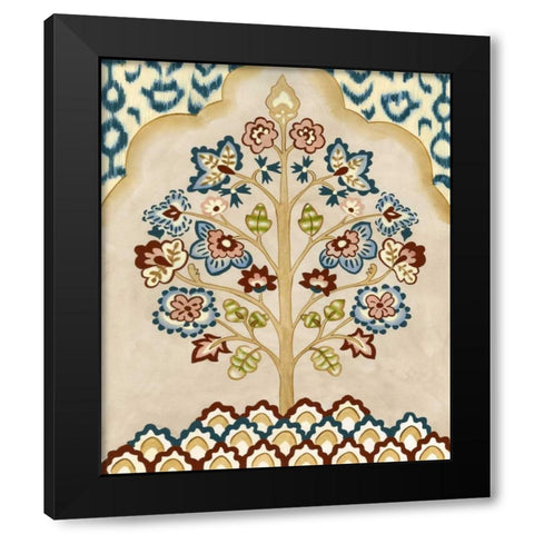 Tapestry Tree II Black Modern Wood Framed Art Print with Double Matting by Zarris, Chariklia