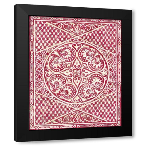 Woodcut in Red II Black Modern Wood Framed Art Print with Double Matting by Zarris, Chariklia