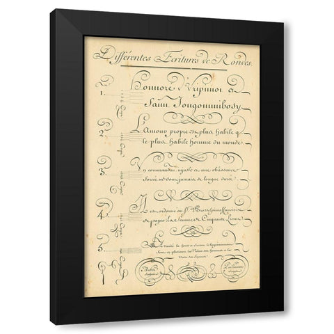 Alphabet Sampler III Black Modern Wood Framed Art Print by Diderot, Denis