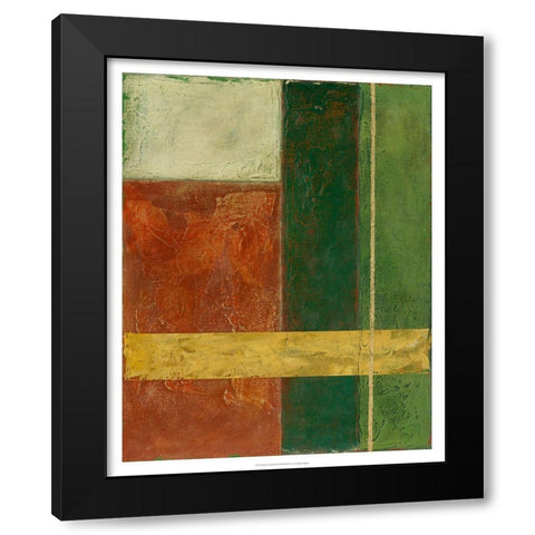 Red, Green, Gold I Black Modern Wood Framed Art Print with Double Matting by Meagher, Megan