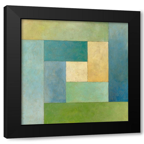 Quilted Abstract II Black Modern Wood Framed Art Print with Double Matting by Meagher, Megan