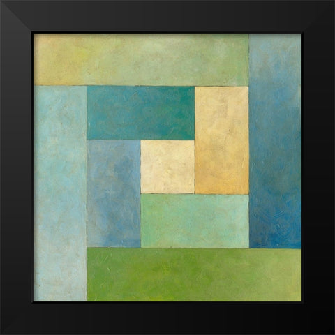 Quilted Abstract II Black Modern Wood Framed Art Print by Meagher, Megan