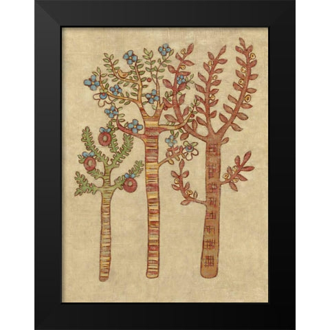 Linen Trees I Black Modern Wood Framed Art Print by Zarris, Chariklia