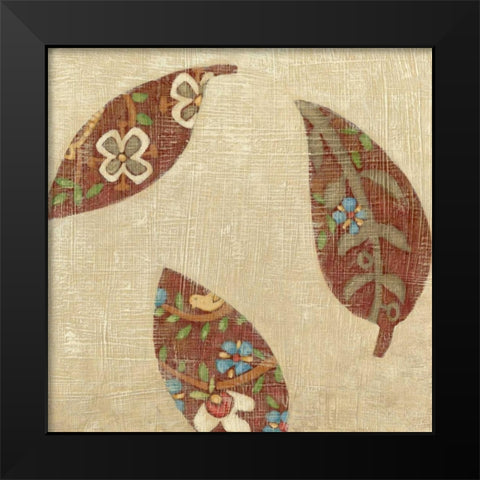 Linen Leaves II Black Modern Wood Framed Art Print by Zarris, Chariklia