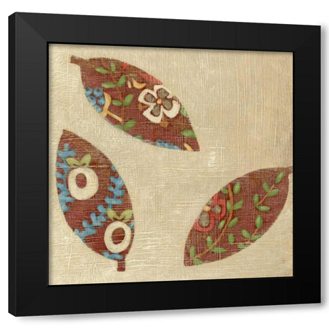 Linen Leaves III Black Modern Wood Framed Art Print by Zarris, Chariklia