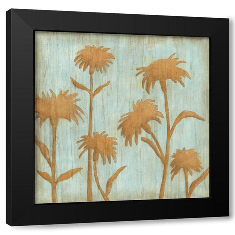 Golden Wildflowers II Black Modern Wood Framed Art Print by Meagher, Megan