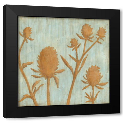 Golden Wildflowers IV Black Modern Wood Framed Art Print by Meagher, Megan