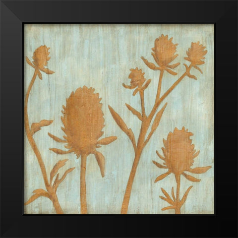 Golden Wildflowers IV Black Modern Wood Framed Art Print by Meagher, Megan