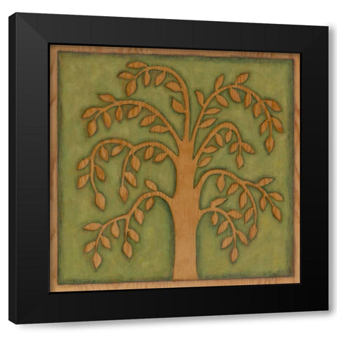 Arbor Woodcut II Black Modern Wood Framed Art Print with Double Matting by Meagher, Megan