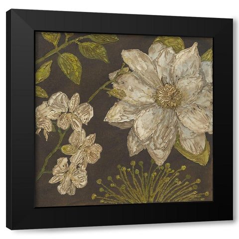 Earth and Floral I Black Modern Wood Framed Art Print by Meagher, Megan