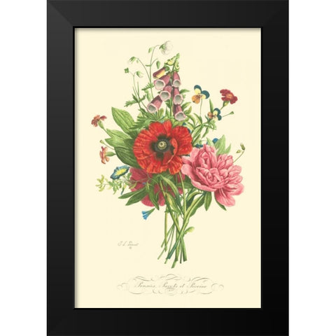 Plentiful Bouquet II Black Modern Wood Framed Art Print by Prevost, T.L.