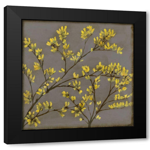 Forsythia I Black Modern Wood Framed Art Print with Double Matting by Goldberger, Jennifer