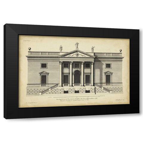 Vintage Facade V Black Modern Wood Framed Art Print by H. Hulsbergh
