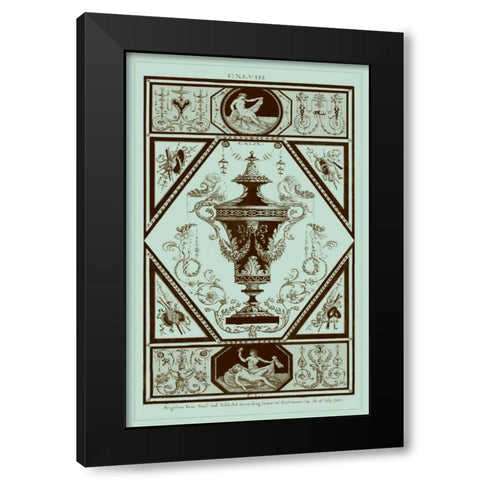 Pergolesi Urns in Celadon I Black Modern Wood Framed Art Print with Double Matting by Pergolesi