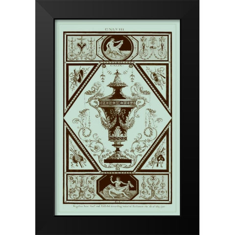 Pergolesi Urns in Celadon I Black Modern Wood Framed Art Print by Pergolesi