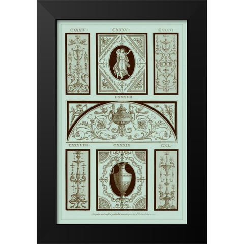 Pergolesi Panel in Celadon I Black Modern Wood Framed Art Print by Pergolesi