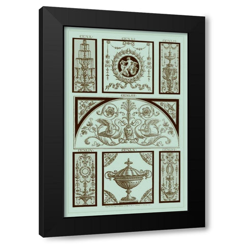 Pergolesi Panel in Celadon III Black Modern Wood Framed Art Print with Double Matting by Pergolesi