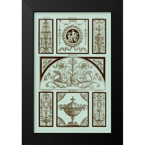 Pergolesi Panel in Celadon III Black Modern Wood Framed Art Print by Pergolesi