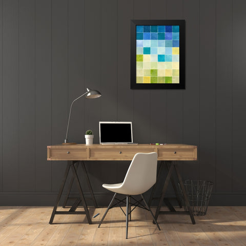 Pixilated Landscape I Black Modern Wood Framed Art Print by Meagher, Megan