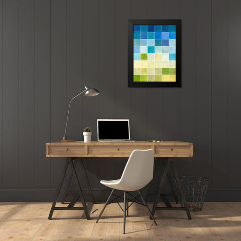 Pixilated Landscape II Black Modern Wood Framed Art Print by Meagher, Megan