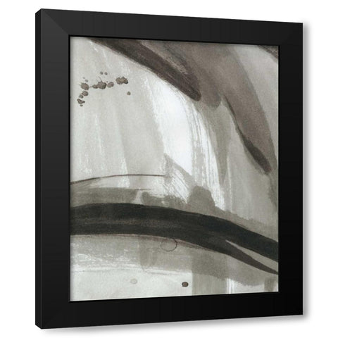 Ink Abstract II Black Modern Wood Framed Art Print with Double Matting by Harper, Ethan