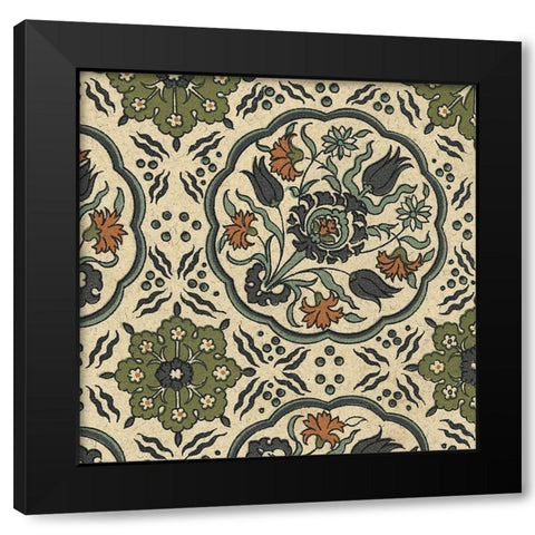Persian Tile I Black Modern Wood Framed Art Print with Double Matting by Unknown