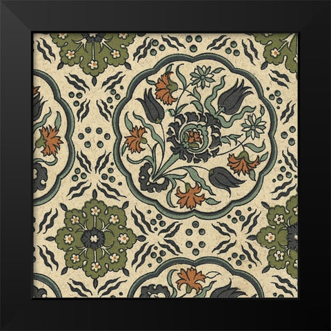 Persian Tile I Black Modern Wood Framed Art Print by Unknown