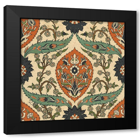 Persian Tile II Black Modern Wood Framed Art Print with Double Matting by Unknown