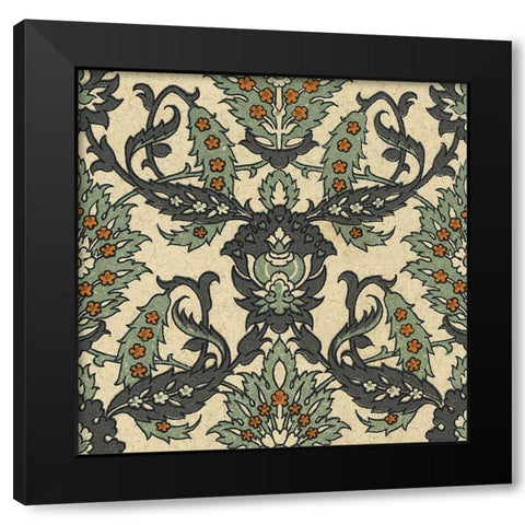 Persian Tile IV Black Modern Wood Framed Art Print with Double Matting by Unknown
