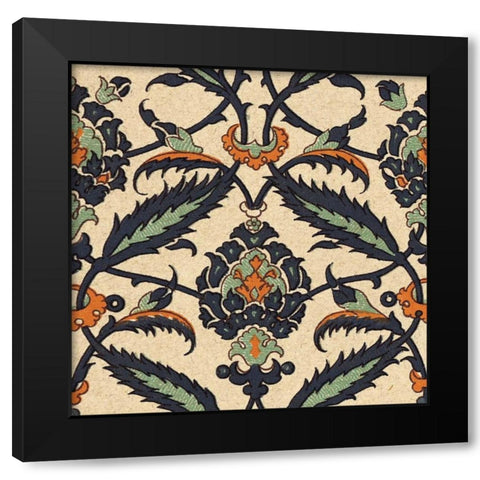 Persian Tile V Black Modern Wood Framed Art Print by Unknown