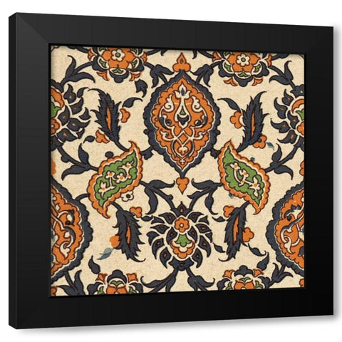 Persian Tile VI Black Modern Wood Framed Art Print by Unknown