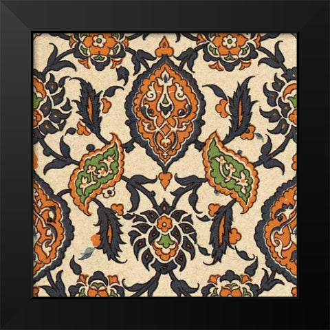 Persian Tile VI Black Modern Wood Framed Art Print by Unknown
