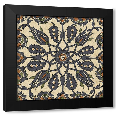 Persian Tile VII Black Modern Wood Framed Art Print with Double Matting by Unknown