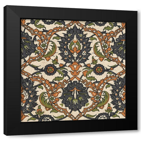 Persian Tile VIII Black Modern Wood Framed Art Print with Double Matting by Unknown