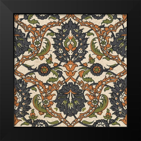 Persian Tile VIII Black Modern Wood Framed Art Print by Unknown