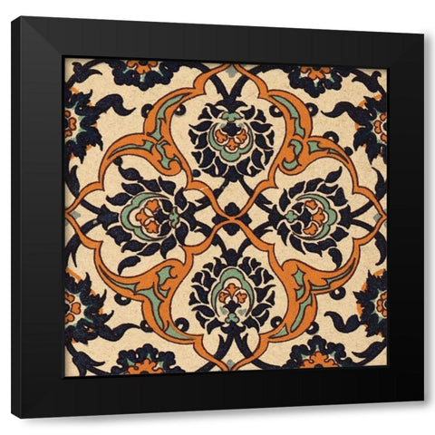 Persian Tile IX Black Modern Wood Framed Art Print by Unknown