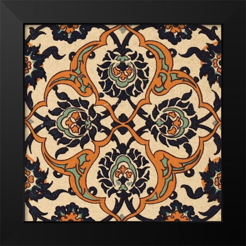 Persian Tile IX Black Modern Wood Framed Art Print by Unknown