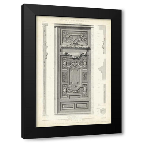 Motifs Historiques III Black Modern Wood Framed Art Print with Double Matting by Unknown