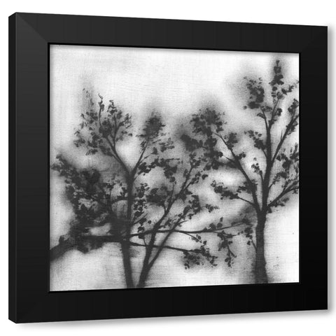 Silvery Trees II Black Modern Wood Framed Art Print with Double Matting by Goldberger, Jennifer