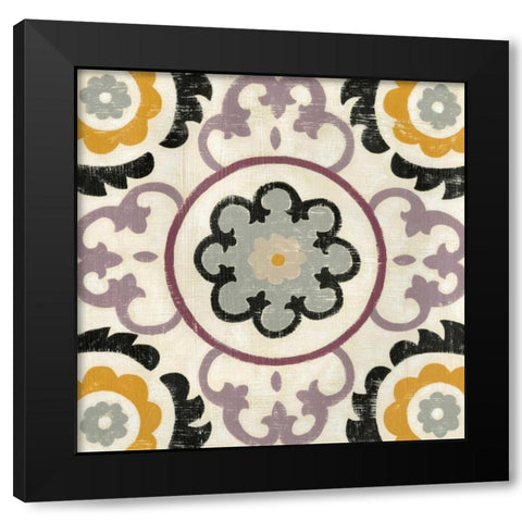 Lavender Suzani III Black Modern Wood Framed Art Print with Double Matting by Zarris, Chariklia