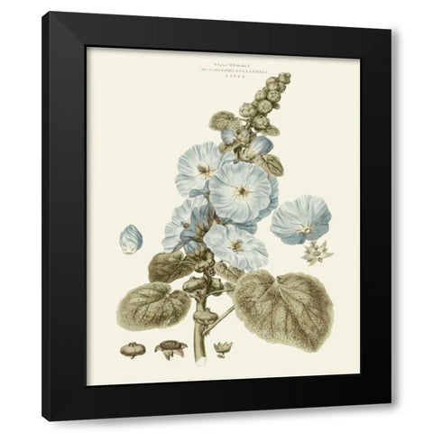 Bashful Blue Florals IV Black Modern Wood Framed Art Print with Double Matting by Miller, John