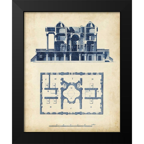 Architectural Blueprint III Black Modern Wood Framed Art Print by Andrew Cook George