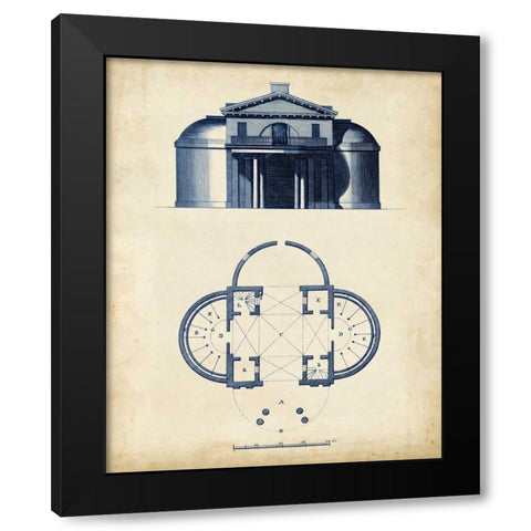 Architectural Blueprint IV Black Modern Wood Framed Art Print by Andrew Cook George