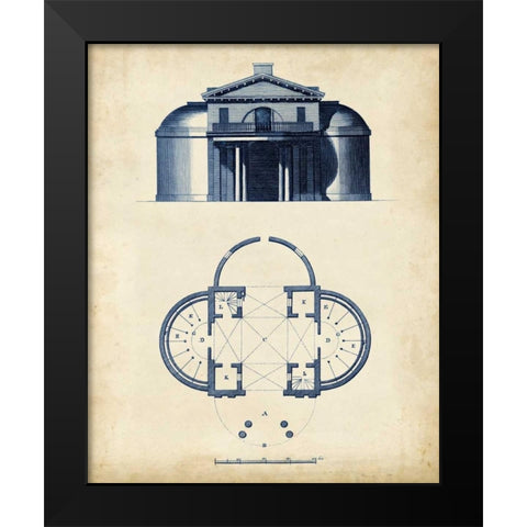 Architectural Blueprint IV Black Modern Wood Framed Art Print by Andrew Cook George