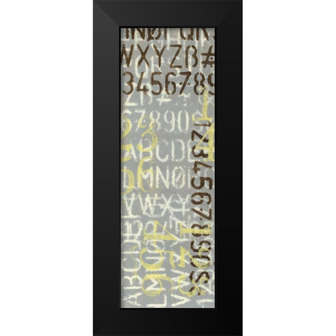 Numbered Letters I Black Modern Wood Framed Art Print by Goldberger, Jennifer