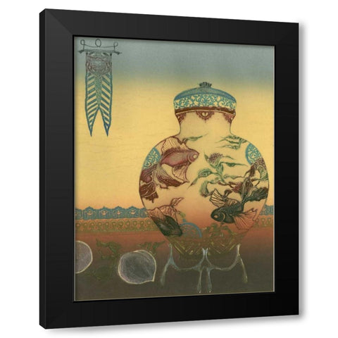 Halcyon Urn II Black Modern Wood Framed Art Print with Double Matting by Unknown